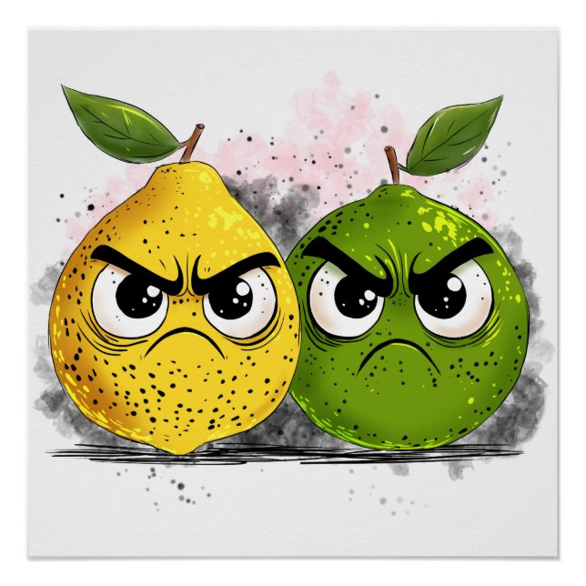 Poster Citron grincheux citron citron citron citron (Devant)