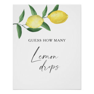 Poster Citrons - devinez combien de gouttes de citron