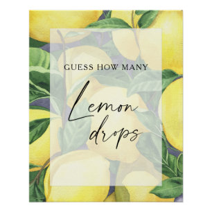 Poster Citrons - devinez combien de gouttes de citron