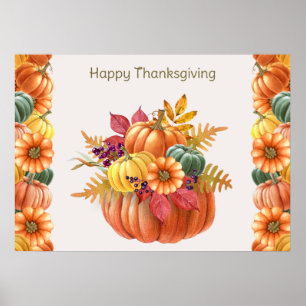 Poster Citrouille de Thanksgiving