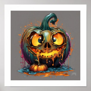 Poster Citrouille d'Halloween