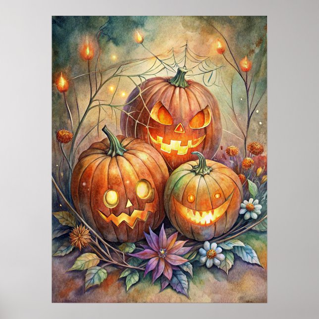 Poster Citrouille d'Halloween (Devant)