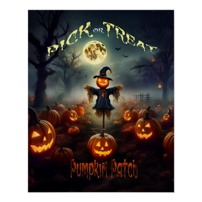 Poster Citrouille effrayante de l'Halloween (Devant)