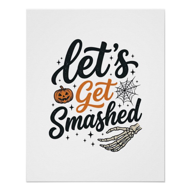 Poster Citrouille Halloween Défonçons-Nous (Devant)