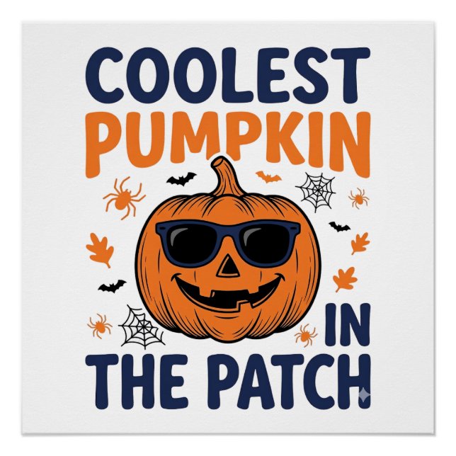 Poster Citrouille la plus cool du patch Halloween Shirt_1 (Devant)