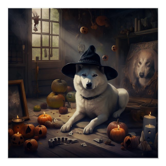 Poster Citrouilles d'Akita Halloween Épouvantables (Devant)