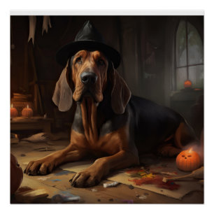 Poster Citrouilles de limier d'Halloween effrayantes