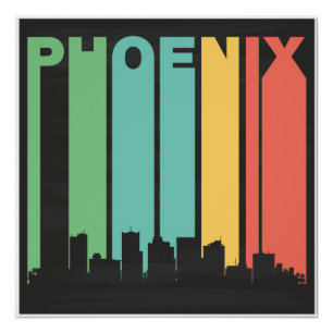 Poster Cityscape Phoenix vintage