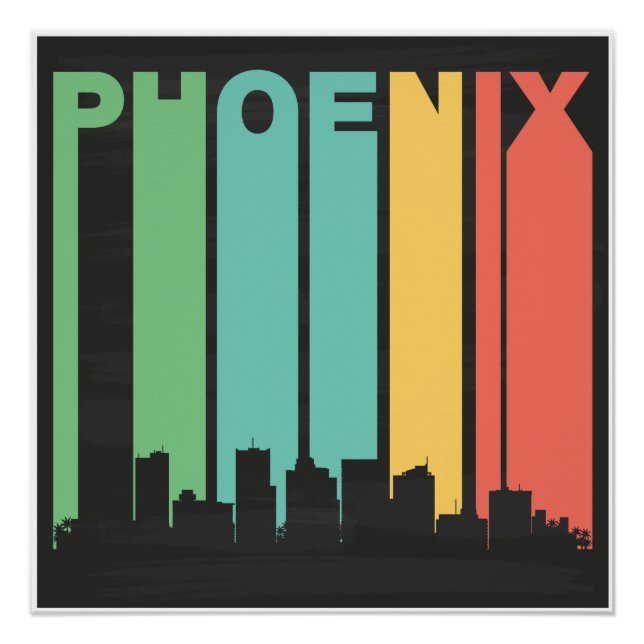 Poster Cityscape Phoenix vintage (Devant)