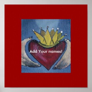 Poster Claddagh Personnaliser avec les noms Toile