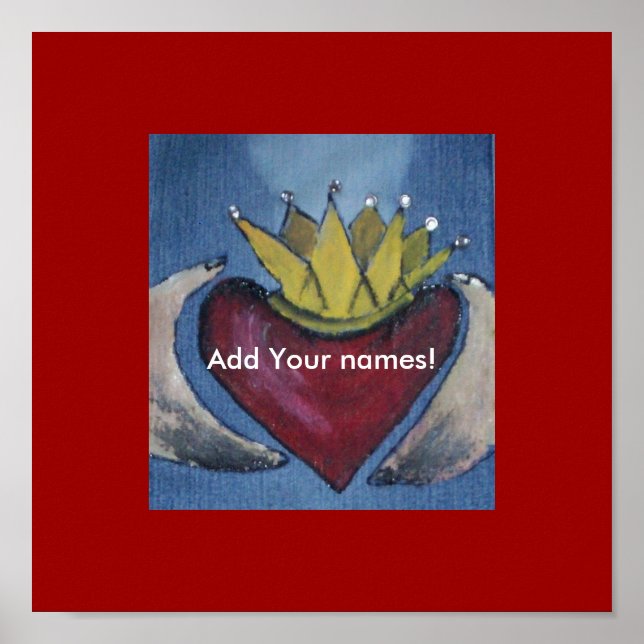 Poster Claddagh Personnaliser avec les noms Toile (Devant)