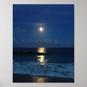 Poster CLAIR DE LUNE sur la PLAGE