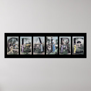 Poster CLAIRE Alphabet Vintage Lettre Nom Art