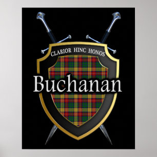 Poster Clan Buchanan Scottish Shield & Swords