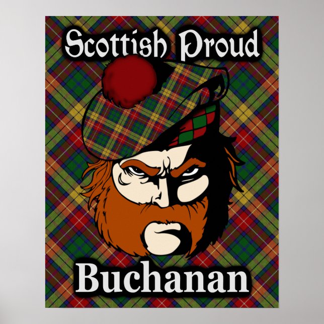 Poster Clan Buchanan Scottish Tartan (Devant)