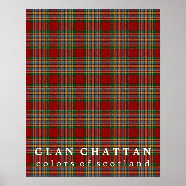 Poster Clan Chattan couleurs écossais Tartan (Devant)