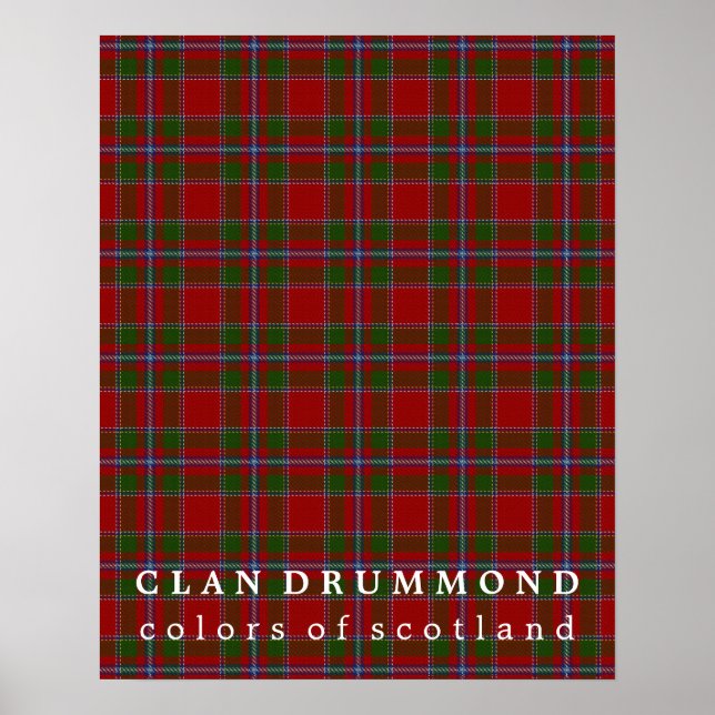 Poster Clan Drummond couleurs écossais Tartan (Devant)