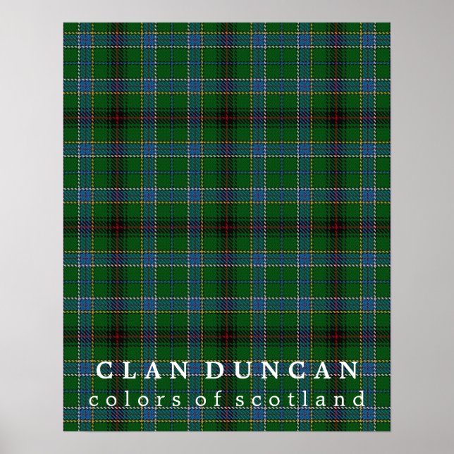 Poster Clan Duncan Couleurs écossaises Tartan (Devant)