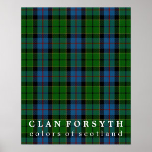 Poster Clan Forsyth couleurs écossais Tartan