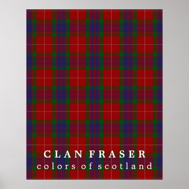 Poster Clan Fraser couleurs écossais Tartan (Devant)