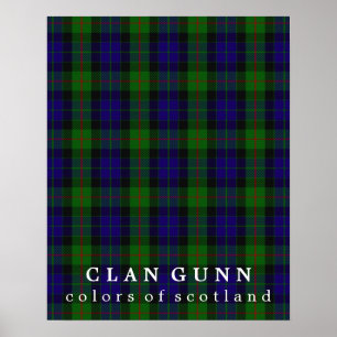 Poster Clan Gunn Couleurs écossaises Tartan