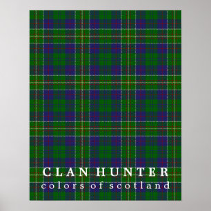 Poster Clan Hunter Couleurs écossaises Tartan