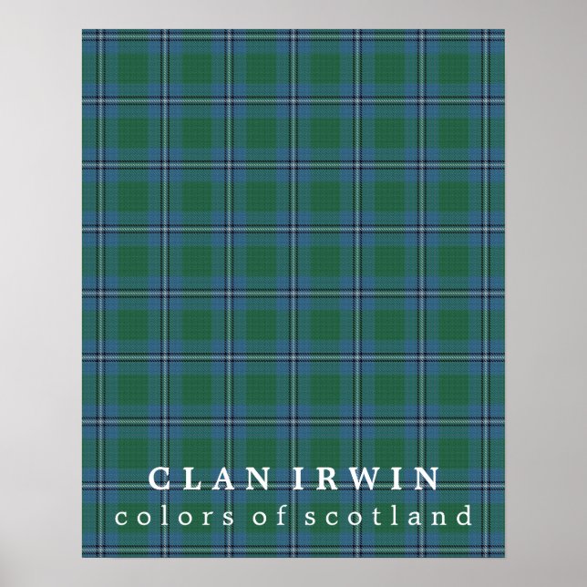 Poster Clan Irwin couleurs écossais Tartan (Devant)