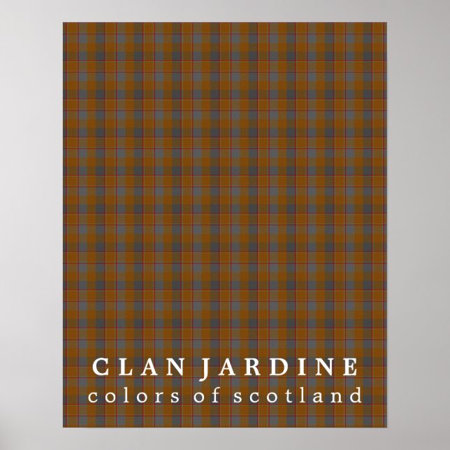 Poster Clan Jardine Couleurs écossaise Tartan (Devant)