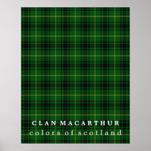 Poster Clan MacArthur Couleurs d'Ecosse Tartan