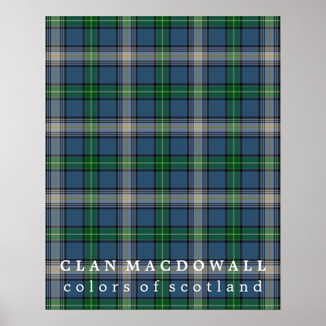 Poster Clan MacDowall Couleurs de Tartan écossais (Devant)