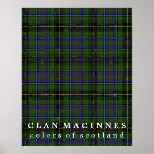 Poster Clan MacInnes Couleurs du Tartan écossais