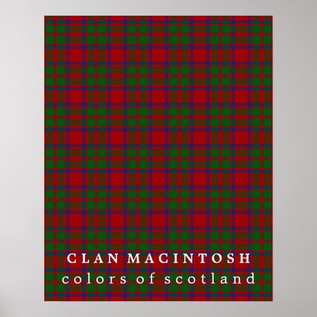Poster Clan MacIntosh Couleurs de Tartan écossais (Devant)