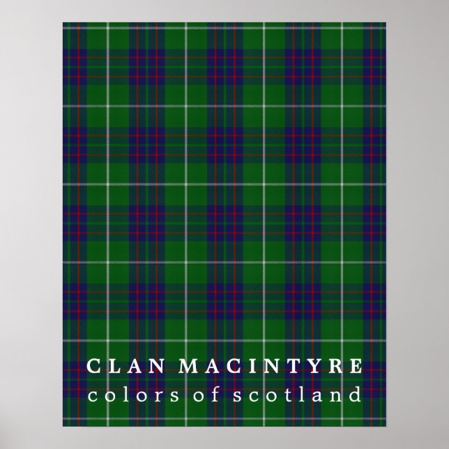 Poster Clan MacIntyre Couleurs de Tartan écossais (Devant)