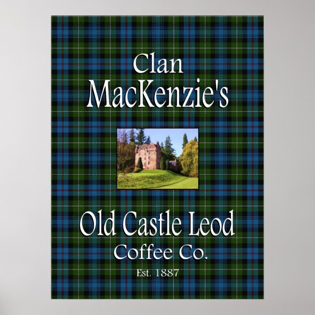 Poster Clan MacKenzie's Old Castle Leod Coffee Co. (Devant)