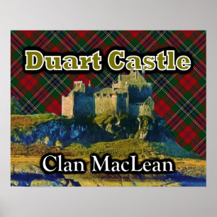 Poster Clan MacLean Duart Castle Tartan Sky