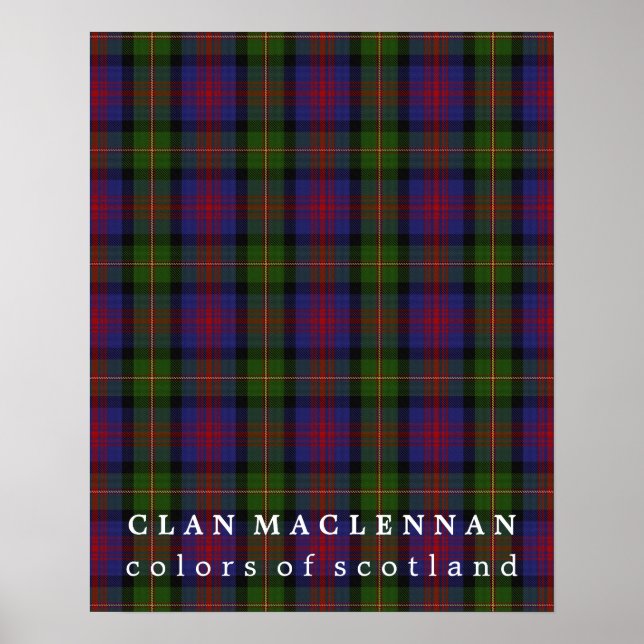 Poster Clan MacLennan Couleurs du Tartan écossais (Devant)