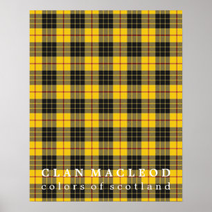 Poster Clan MacLeod Couleurs de Tartan écossais