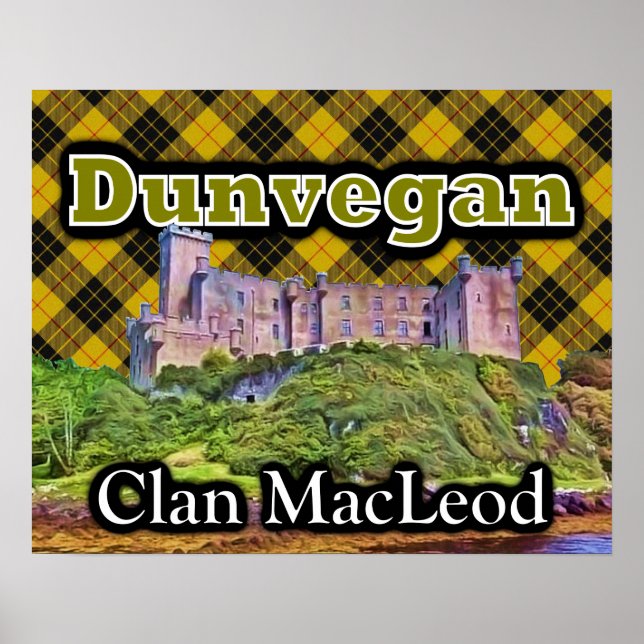 Poster Clan MacLeod Dunvegan Castle Tartan Sky (Devant)