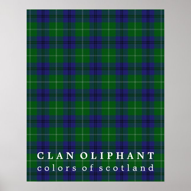 Poster Clan Oliphant Couleurs écossaise Tartan (Devant)