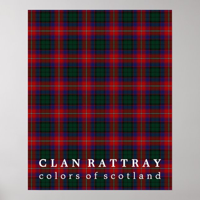 Poster Clan Rattray couleurs écossaise Tartan (Devant)