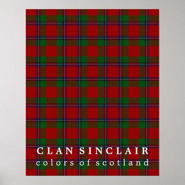 Poster Clan Sinclair Couleurs écossaise Tartan (Devant)