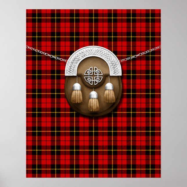 Poster Clan Wallace Tartan Et Sporran (Devant)
