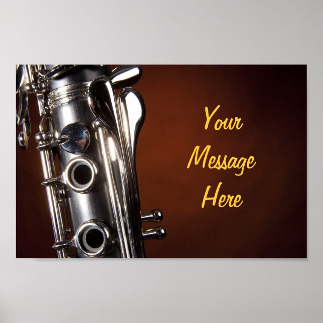 Poster Clarinet avec message personnalisé (Devant)
