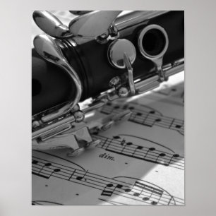 Poster Clarinet avec Partition