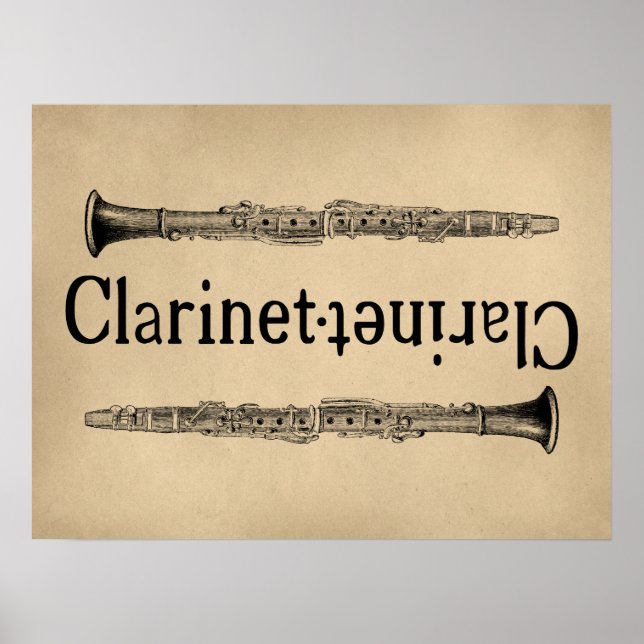 Poster Clarinet Vintage (Devant)