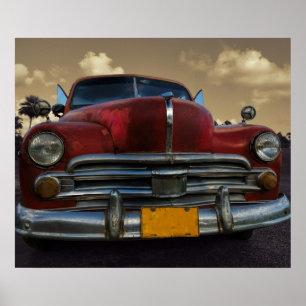 Poster Classic American Car à Vinales, Cuba