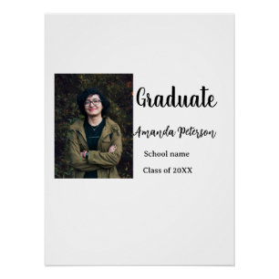 Poster Classic graduation ajouter photo nom classe année 