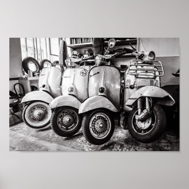 Poster Classic Scooter | Paris France (Devant)