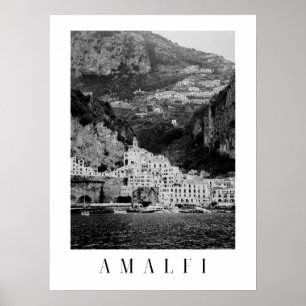 Poster classique Amalfi noir et blanc