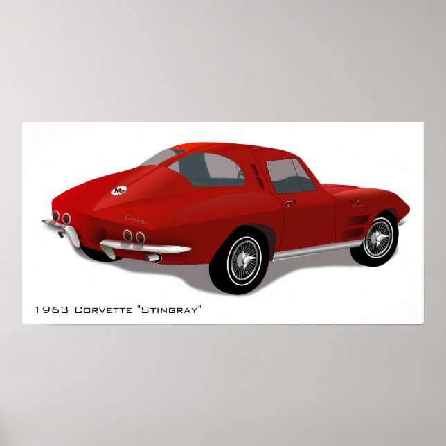 Poster classique Corvette Stingray (Devant)